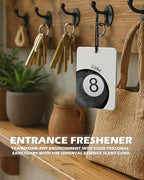 Retro Black Girly Cologne Car Air Freshener 4 Pcs, Trendy Cute Lucky 8 Ball Poker Ticket Hanging Air Freshener for Cars Bathroom Dorm Books Decor, Vintage Accessories Gifts for Women Girls