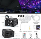 4 Colors 32W Twinkle & Meteor Starlight Headliner Kit for Car Home, 2-in-1 Light Engine 860pcs*0.03in*13.1ft+240 RGBW Fiber Optic Cable Shooting Car Star Sky Roof Lights, Ceiling Star Lights for Car