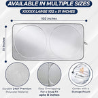 EcoNour RV Windshield Sunshade | Reflective RV Windshield Cover for UV Rays & Heat Protection, Keeps Your RV Motorhome Cool | Shades for RV Fits RVs, Trucks, Motorhomes, Buses | XXXXX-Large 102"x51"