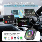 Wireless CarPlay Adapter Magic AI Box, Upgraded CarPlay & Android Auto, Support USB App Install, Screen Mirror, Plug & Play Magic Box for iOS/Android & Cars 2015+