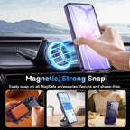 OWKEY for Samsung Galaxy A37 5G Case with Stand, Magnetic Shockproof Case Fit for Magsafe Translucent Matte Cover for Samsung A37, Purple
