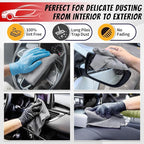 FIXSMITH Microfiber Cleaning Cloth, Shop Towels Bulk, 24 Pack Grey Microfiber Towels for Cars, All-Purpose Absorbent Cleaning Rags, Dust Cloth for Automotive, Mechanic, Garage, Bar, 12 x 11 inch