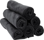 PROJE' Premium Car Care - Polishing Towel - Tagless 400 GSM Microfiber Towel - Scratch-Free & Lint Free - Finishing, Buffing, Drying Microfiber Cloth - 16in x 16in - Pack of 6 - Black