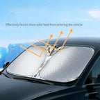 Graphene Car Windshield Sun Shade for MINI Clubman 2008-2014 2016 2017 2018 2019 2020 2021 2022 2023 2024, Foldable Automotive Windshield Sunshades,Dashboard Protection, UV Protection Silver_L
