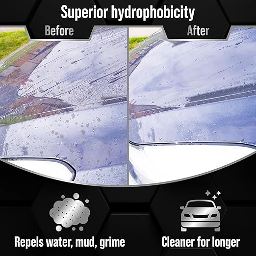 Professional Ceramic Coating for Cars - 9H Nano Technology Car Ceramic Coating kit for Protection, High Gloss, Shine and Hydrophobicity, Clear Ceramic Car Coating and Paint Protectant