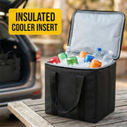 Insulated Trunk Cooler Bag – Thermal Grocery Carrier, Leak-Resistant Food Storage for Car Travel, Fits Organizer Modules – Gray