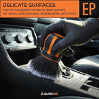 Suds Lab Elite-Plush Detailing Brush with Stand – Ultra-Soft Detailing Brushes with Synthetic Bristles – Metal-Free Auto Brush for Scratch-Free Cleaning on Piano Black & Clusters