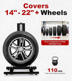 360° Rolling Wheel Detailing Stand, Heavy Duty Steel Wheel Cleaning Stand for Tire, Rim Polishing, Ceramic Coating, Car & Motorcycle Wheel Roller Stand