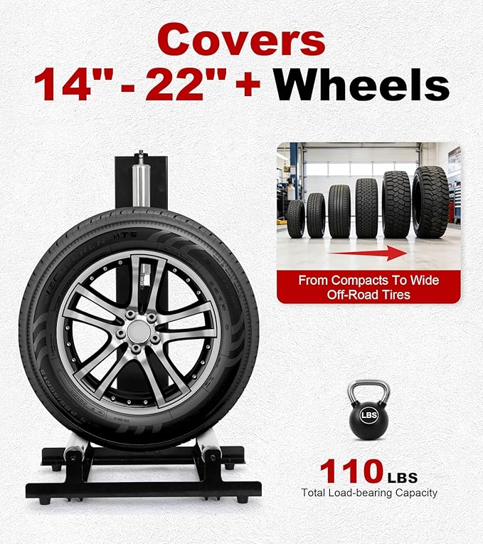 360° Rolling Wheel Detailing Stand, Heavy Duty Steel Wheel Cleaning Stand for Tire, Rim Polishing, Ceramic Coating, Car & Motorcycle Wheel Roller Stand