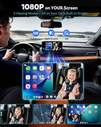OTTOCAST Cabin Care Car Adapter with Baby Car Camera, Wireless CarPlay Display on CarScreen 2026, Plug-and-Play 1080P HD Rear Seat Baby Monitor, Split Screen Navigation, for Parents & Pet Owners