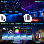 VASTFIRE Starlight Headliner Kit 1000pcs, 32W Dual-Color Meteor + Twinkle Star Headliner kit Music/Voice Activated Star Lights for Car, Bed Room, RVs, Home Theaters | Bluetooth + Remote Contr