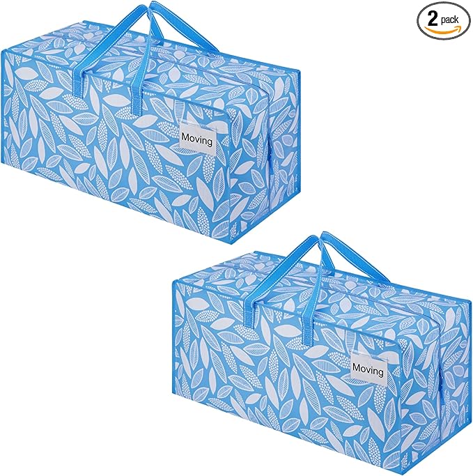 VENO 2 Pack Heavy Duty Moving Bags with Backpack Straps, Zippers & Handles, Extra Large Packing Bags for College Dorm Essentials, Moving Supplies Alternative to Cardboard Moving Boxes