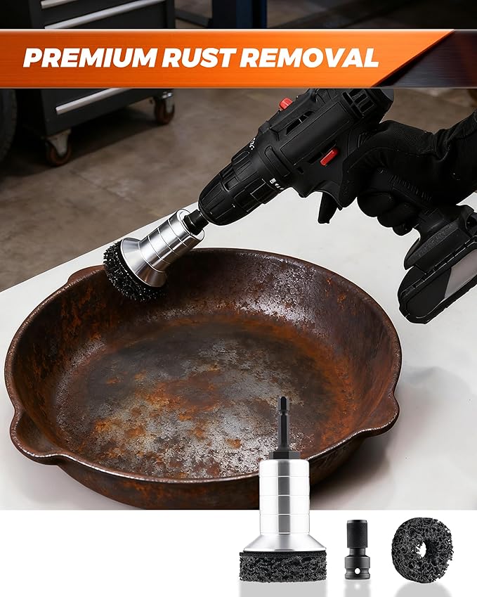 2Pcs Wheel Brake Hub Cleaning Disc,Hub Cleaner Resurfacing Tool Brush Iron for Dust Remover Wheel Stud Cleaner Automotive Tools Fits Power Drill or 1/2" Impact Driven Wrenches for Cars,Nuts,Motorcycle