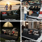 SUV Trunk Organizers and Storage with Lights, Car Storage Organizer with Lid & Sturdy Handle, Car Storage Bins for Groceries Powered by 4 AA Batteries (Batteries Not Included) (39.76inch)