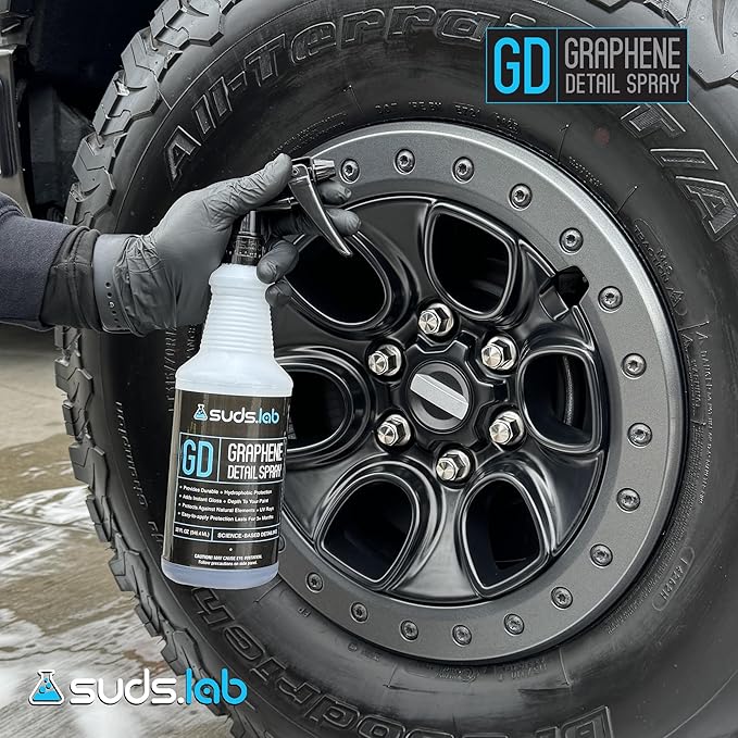Suds Lab GD Graphene Detail Spray – High Gloss Shine & UV Protection for Cars – Fast-Acting Coating for Paint, Clear Coat & Glass – Water Beading, Long-Lasting Protection, 32oz