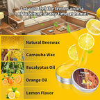 PIPIHUA Beeswax Polish and Conditioner for Wood Furniture - Waterproof & Restorer Wood Wax, Multipurpose Beeswax Furniture Polish and Cleaner for All Types and Colours, Lemon(2×100g with 3 Sponges)