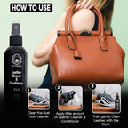 Leather Cleaner and Conditioner 8.5oz – 2 in 1 Leather Care Formula, Leather Cleaner for Purses, Leather Protectant, Grease And Stain Remover