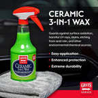 Griot’s Garage Ceramic 3-in-1 Wax, SiO2 Spray for Cars, Trucks, and RV’s, Provides Protection and Water Beading on Paint, Wheels, Plastic, Rubber Trim, Chrome, and More, 10978, 22 oz