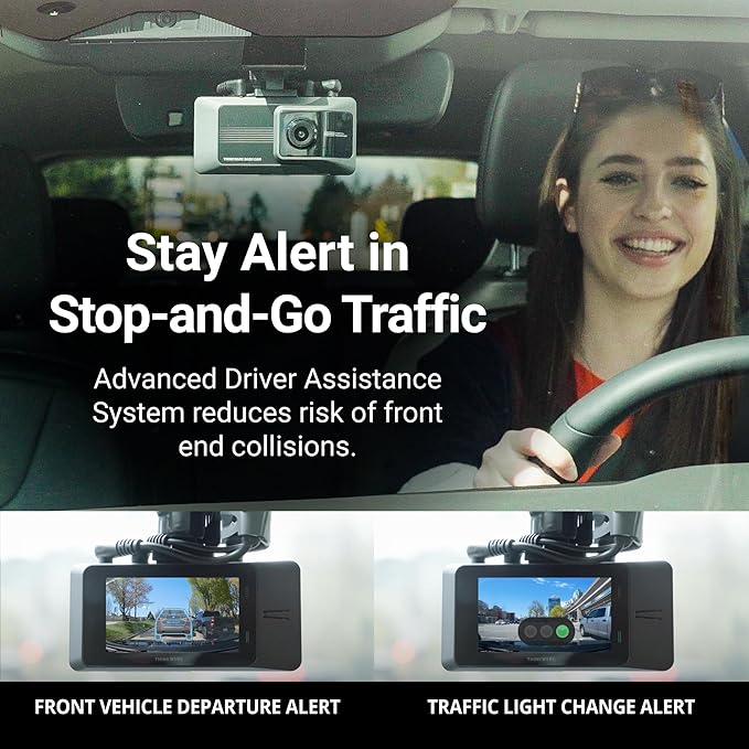 Thinkware ARC Dual Dash Cam Front & Rear 2K QHD, 2.7” LCD Touchscreen, 130° Wide Angle, GPS, Wi-Fi, Super Night Vision, Smart Driving Alerts, 24/7 Parking Mode, Hardwiring Included