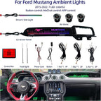Ambient Light Kit for Ford Mustang S550 (2015-2023) | 256 Color Dash Glow Panel, 3 Turbine Vents, 2 Footwell Lights | Touch Control | Plug & Play