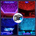 Headliner Star Light Kit, Star Light Headliner Kit, 600pcs 0.03in 9.8ft Ceiling Fiber Optic APP RGBW Remote Contro Fiber Lights for Home Theater