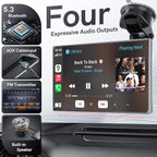 Portable CarPlay Screen for Car,Car Stereo with Apple CarPlay & Android Auto,Incell Touch Screen,4K Dash Cam,1080P Backup Camera,Mirror Link, Voice Control, Bluetooth 5.3,GPS,FM (9 Inch)