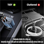 Retractable Car Charger USB C, 4 in 1 Retractable Car Charger with Cables, PD 69W USB C Car Charger Adapter, Fast Cigarette Lighter Adapter Car Phone Charging for iPhone 15/14 Pro Max,Androids, Blue