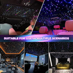 36W 4-Color Twinkle&RGBW Meteor Starlight Headliner Kit, 2-in-1 Fiber Optic Light Engine with APP Control, 800pcs0.03in9.8ft Shooting Star Ceiling Lights, Sound-Activated Star Sky Decor for Car&Home