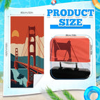 Hahafelt 2 Pack Car Seat Towel Covers with Storage Bag, 63 x 32 Inch Universal Non Slip Waterproof Sweat Protector for Car Truck, Gym Swimming Running, Machine Washable (Golden Gate Bridge)