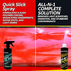 Dura-Coating Metal & Paint Bundle - Blue Premium Metal Polish, All-N-1 Car Polish, Crazy Suds Auto Wash, Wheely Clean Spray, and Quick Slick Polymer Spray, with 4 Polishing Pads & 1 Microfiber Towel