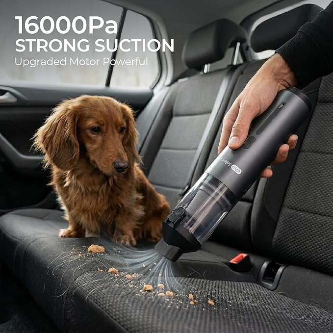 Apical Life Handheld Vacuum Cleaner, EV1396 Cordless 100W 16000Pa Strong Suction with 14–24 Min Runtime, Multi-Nozzle Design & Floor Brush for Home Cleaning, Car Detailing & Tight Spaces