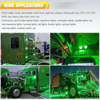 BJZ 10Pcs Green Watermelon LED Strobe+Constant Marker Lights Dual Function Watermelon-Shaped Side Marker Clearance Tail Top Cap Roof Lights for Trailer Truck Semi-Trailer Heavy-Duty Truck Bus Van