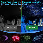 Starlight Headliner Light Kit 16W Upgraded Car Home Fiber Optic Lights 500pcs 0.03in(6.5ft/2m) Sound Activated APP/Remote Control Small Size Star Lights for Car Home Star Ceiling Decoration