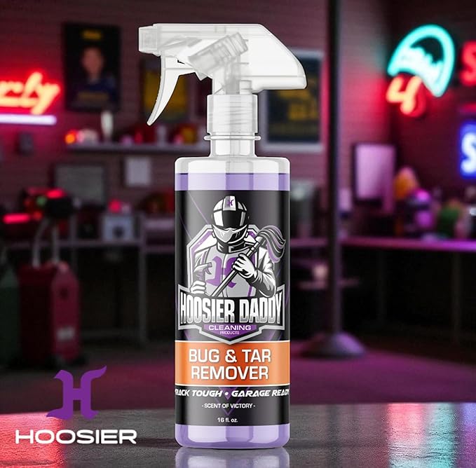 Hoosier Daddy 16oz Car Bug & Tar Remover - Fast-Acting Formula Dissolves Tough Bugs, Tar, & Sap - Easy Spray-On, Wipe-Off Solution for a Spotless Polished Finish + Air Freshener (10-Pack)