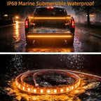 12V Marine Boat LED Light Strip Super Bright, 2 Pack 2FT IP68 Fully Waterproof RV Front Cap Lights, Golf Cart Underglow Roof Lights Strip for Truck ATV UTV SUV Car Pickup Trailer, Cuttable, Amber
