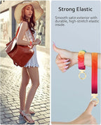 WEESMILE Keychain Wristlet, Stretchy Key Chain for Car Keys with D ring, Cute Scrunchie Wrist Bracelet for Women Men
