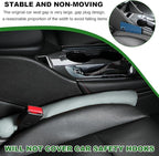 2 PCS Leather Car Seat Gap Filler, Auto Seat Blocker Organizer Fill The Gap Between Seat and Console, Universal Gap Filler Plug Stop Things from Dropping for Car SUV Truck (Gray)