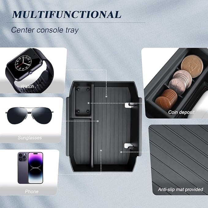 BIBIBO 3Pack for 2026 Subaru Outback Center Console Organizer 2026 Subaru Outback Console Armrest Tray+Cup Holder +Wireless Charging Mat 2026-Outback Insert Organizer Tray