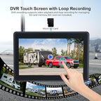 Wireless RV Backup Camera - 7'' IPS Touch Screen, 1080P HD Rear View Camera System with BSD Alert, DVR 4 Channels, IR Night Vision, Compatible with Pre-Wired RVs, Trailer, Camper, 5th Wheel