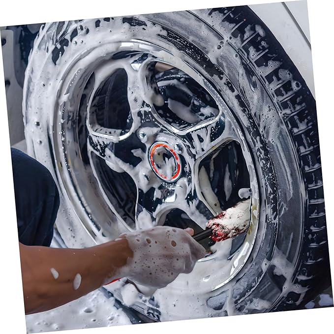 Cabilock 3pcs Wheel Brush for Car Detailing Soft Bristle Tire Cleaner Brushes for Easy Wheel Rim Cleaning