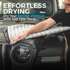 The Rag Company Gauntlet Car Drying Towel, Ultra-Absorbent 70/30 Blend Korean Microfiber, Dries Vehicles Faster Without Scratching, 900 GSM, 30x36 Inches, Ice Grey/Grey, 1-Pack