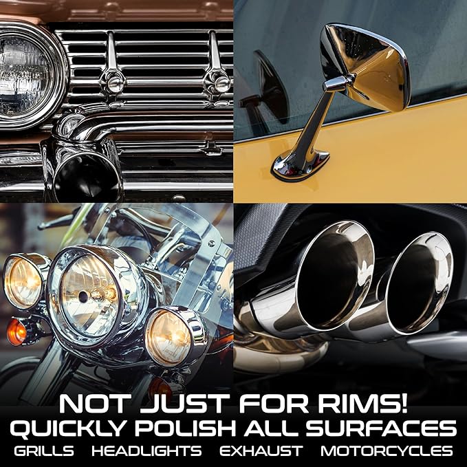 Formula 1 Metal Polish, Wheel Cleaner to Restore Shine to Rims, Grills, Exhaust, and More, Polish for Chrome, Aluminum, and Stainless Steel Surfaces, Car Cleaner for Detailing, 10 Oz