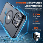 SUPFINE Magnetic for iPhone 13 Pro Max Case (Compatible with MagSafe) (Military Grade Drop Protection) Translucent Matte Shockproof Phone Cover,Black