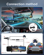 4K Mirror Dash Cam 11 Inch Front and Rear View Dual Cameras, 2024 Front 4K+Rear 1080P IPS with GPS, Night Vision, G-Sensor, 24H Parking Monitor/Assistance, ADAS&BSD&LCA+APP Control