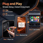 2-in-1 Wireless CarPlay Adapter for iPhone & Android Auto, Converts Wired to Wireless CarPlay in 5 Sec, Plug & Play No App Needed, Auto-Reconnect, Mini Dongle for 1000+ Cars iOS 10+ Android 11+