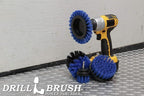 Drillbrush Blue – Boat Cleaning Drill Brush Attachment Set – Aluminum - Wood - Personal Watercraft Detailing - Fiberglass Hull Cleaning Kit - Kayak Accessories - Deck Brush