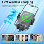 SONRU Car Phone Holder Wireless Charger, Qi 15W Wireless Car Charger Fast Charging Auto Clamping Car Charger Mount Suction Holder Dashboard Air Vent for iPhone 16/15/14/13/12/11, Samsung S25/24
