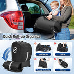 YOREPEK Infant Car Seat Travel Bag Backpack with Wheels, Fits for Doona Car Seat Stroller, Padded Carseat Bags for Air Travel with Shoulder Strap, Car Seat Storage Bag for Airplane with Side Pocket