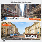 Mangoal Front 4K & Rear 1080P Dash Cam Custom Fit for Toyota Avalon 2019 2020 2021 2022 Limited Touring XLE TRD XSE, Integrated OEM Look, UHD 2160P Video, WiFi & App,Loop Recording,128GB Card