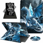 Case for 6" Kindle (11th Generation-2024/2022 Release),360 Degree Rotating Swivel PU Leather Stand Flip Folio Cover with Auto Wake/Sleep for Kindle 11th Generation 2024,Blue Ice Dragon